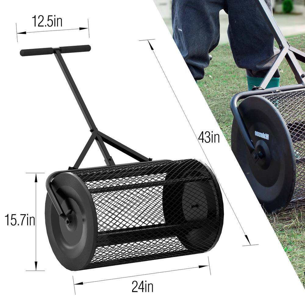 SP-001-JNN 24 in. Metal Handle Peat Moss Compost Spreader - Image 2
