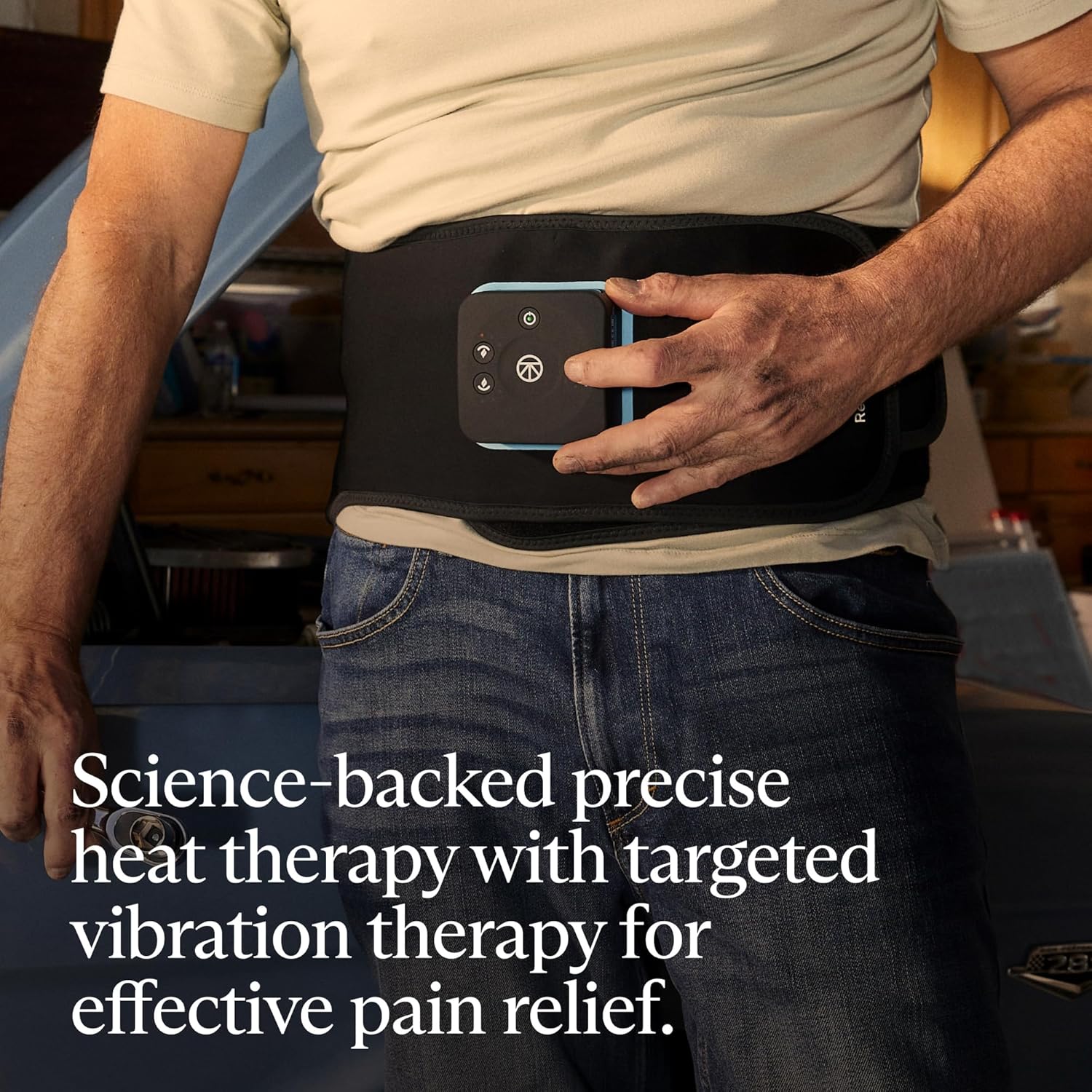 RecoveryTherm Back - Hot Vibration Back and Core Wrap for Athletes - Advanced Hot Vibration for Pain Relief Wrap with Cryothermal Technology - One Size Fits All - Image 7