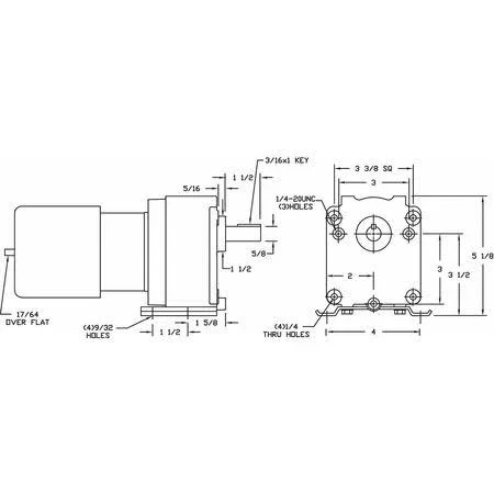 3M327 AC Gearmotor, 6.1 RPM, TEFC, 115V - Image 2