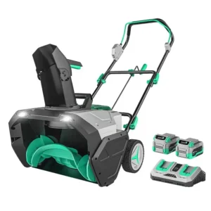 Single Stage Battery Powered Brushless Motor LED Light Cordless Snow Blower