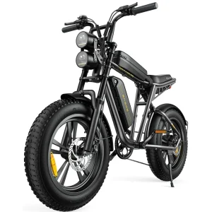 1000W Electric Bike for Adults, Retro-Style, 28mph, 94 Miles Range, 20x4.0 Fat Tires, Full Suspension, UL Certified