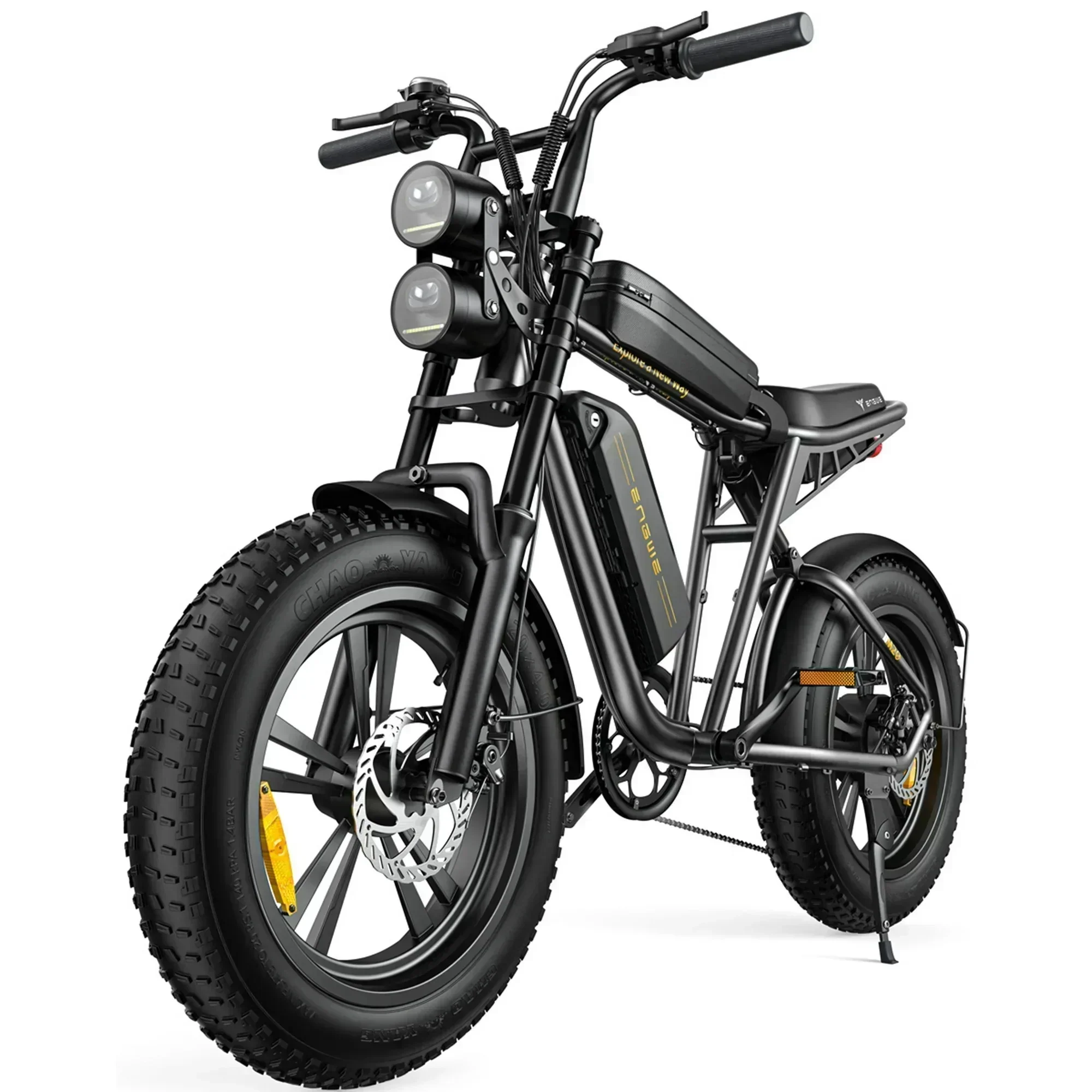 1000W Electric Bike for Adults, Retro-Style, 28mph, 94 Miles Range, 20x4.0 Fat Tires, Full Suspension, UL Certified