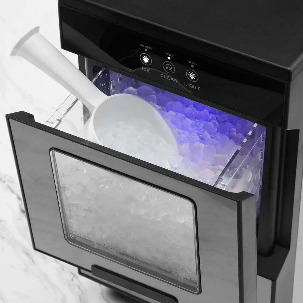 44 Lb. Portable Nugget Icemaker with Auto Shut-Off - Stainless steel - Image 2