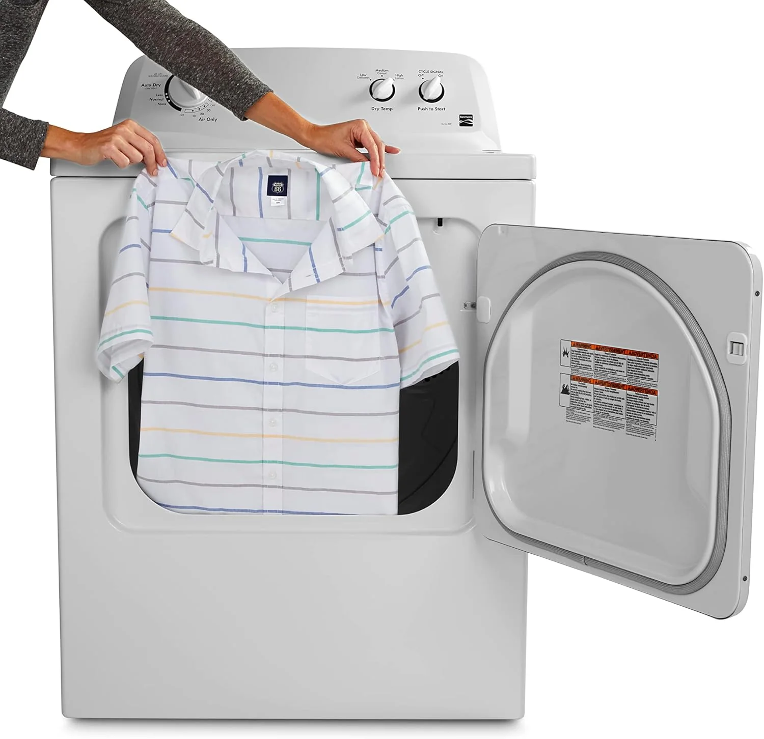 29 Front Load Electric Dryer with Wrinkle Guard and 7.0 Cubic Ft. Total Capacity, White - Image 5