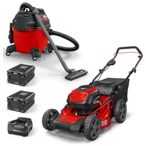 82V MAX 21 Electric Cordless Lawn Mower, Steel Deck, 3-in-1 Design, Red/Black