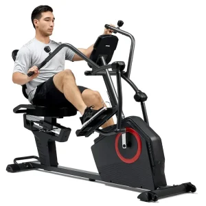 Health & Fitness Smart Recumbent Elliptical Bike with Bluetooth, 16 Resistance Levels, and App - SF-RBE4886SMART