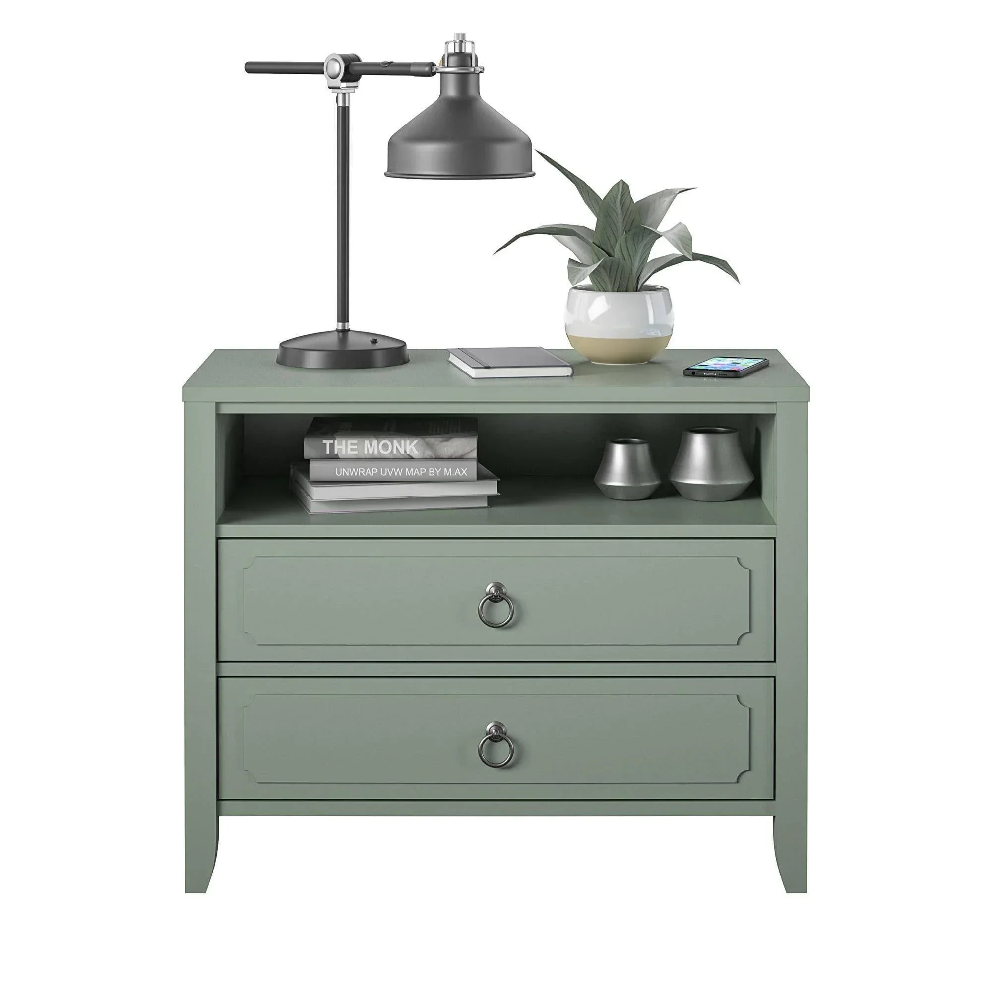 Drawer Nightstand, Green - Image 4
