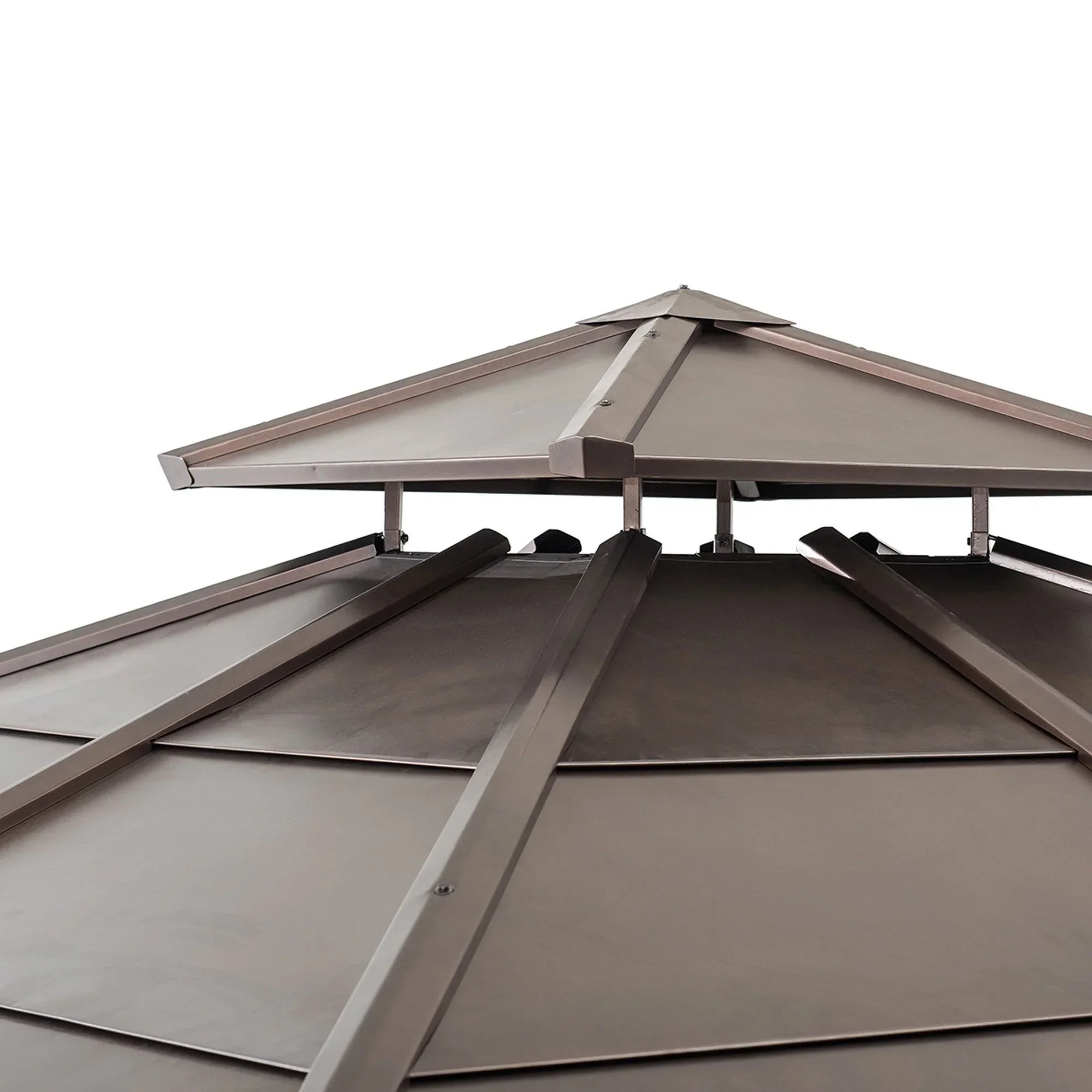 10 ft. x 10 ft. Cedar Framed Gazebo with Steel 2-Tier Hip Roof Hardtop - Image 5