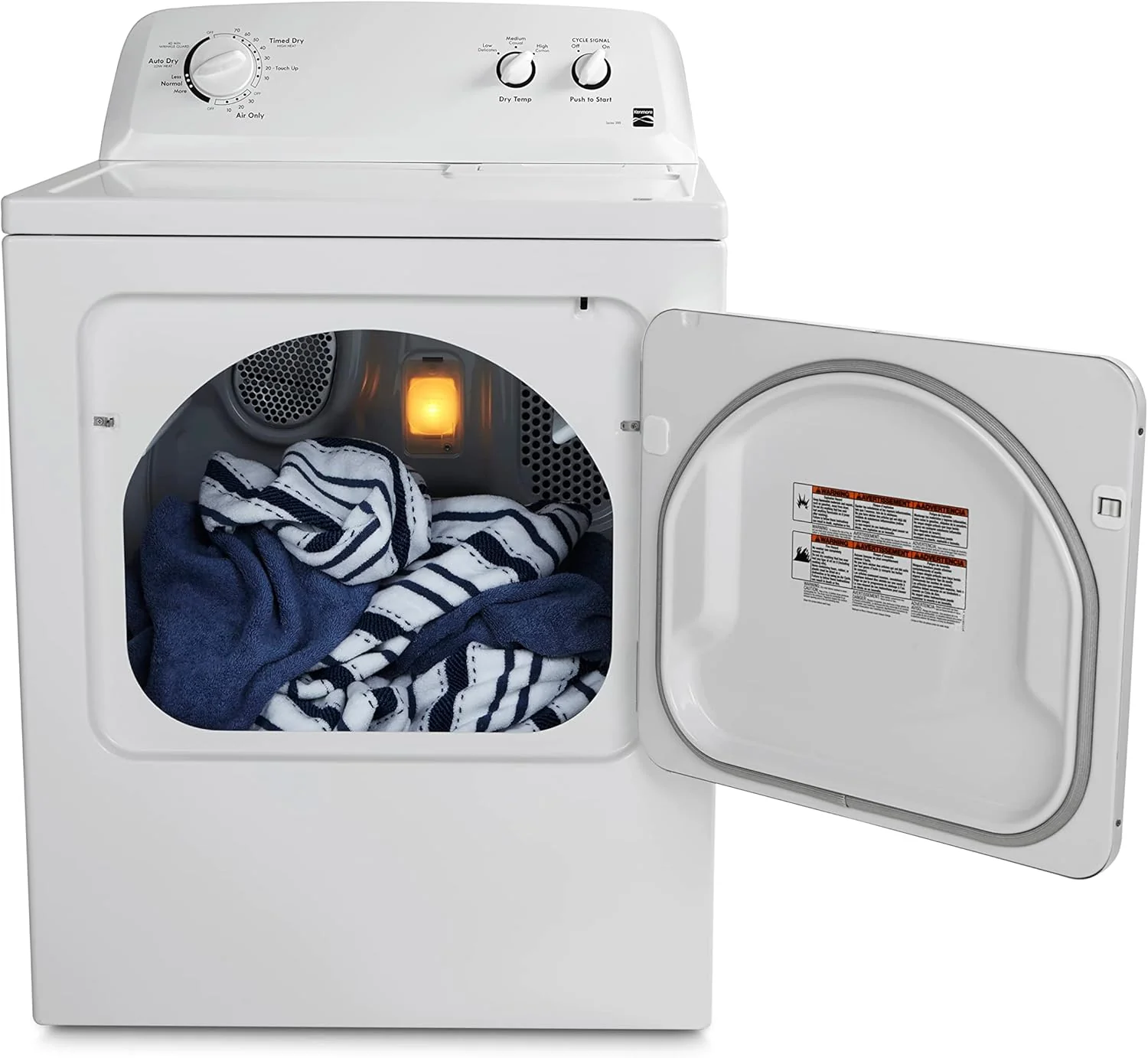29 Front Load Electric Dryer with Wrinkle Guard and 7.0 Cubic Ft. Total Capacity, White - Image 8