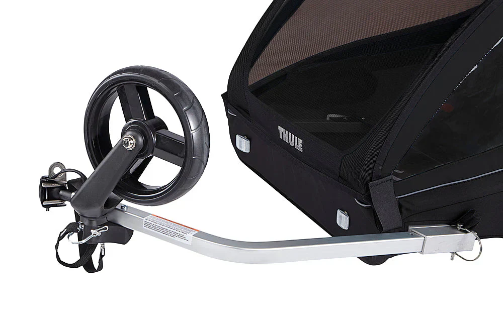 2-Seat Bicycle Trailer and Stroller - Black - Image 2