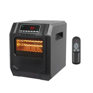 Portable Space Heater, 750W/1500W Small Infrared Heater w/ Remote, LED Display, 3 WorModes, Safe Electric Heater for Home Office Bedroom with Overheat Protection, 11.58 x 9.72 x 12, Q6153