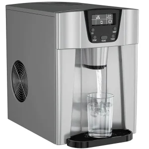 2 in 1 Ice Maker Water Dispenser Countertop 36lbs/24H LCD Display Portable New - Black