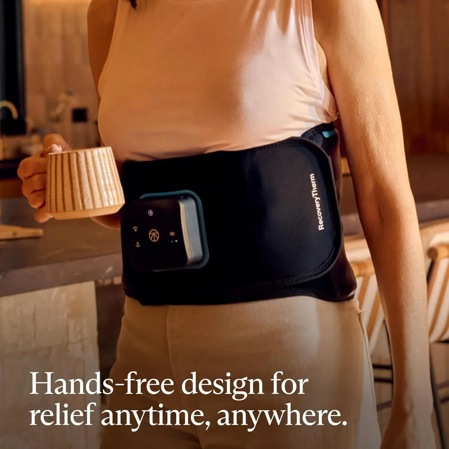 RecoveryTherm Back - Hot Vibration Back and Core Wrap for Athletes - Advanced Hot Vibration for Pain Relief Wrap with Cryothermal Technology - One Size Fits All - Image 4