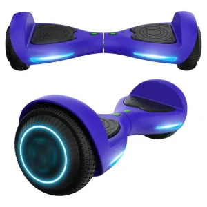 FX3 Hoverboard Blue - 6.5 LED Wheels, 200W Motor, UL2272 Certified, Up to 6.2mph for Kids & Adults