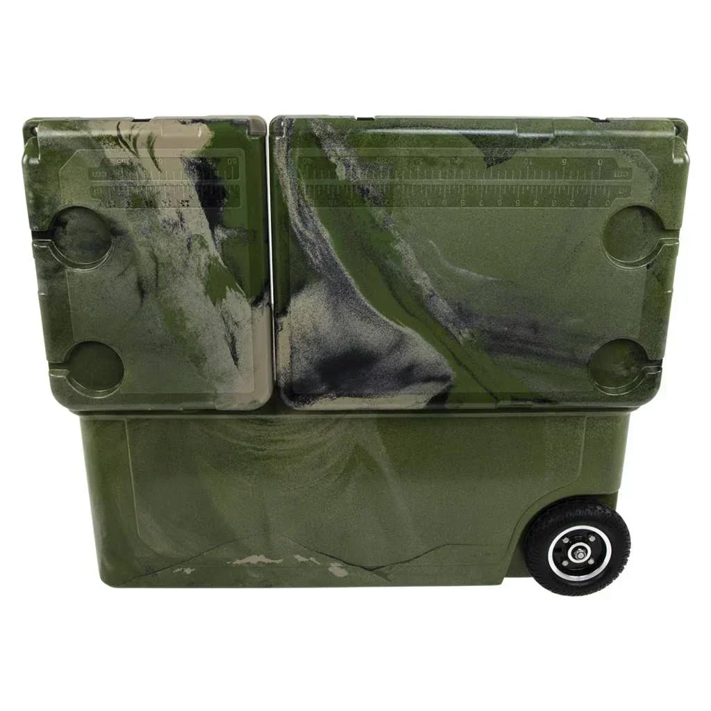 75 Quart Pioneer Dual Compartment Insulated Cooler w/ Wheels Forest Camo - Image 3