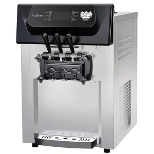 2200W Commercial Ice Cream Machine, 3 Flavor Soft Serve Ice Cream Machine, 5.3-7.4 Gal/Hr, with LCD Touch Screen, Automatic Cleaning, High Productivity for Home Snack Bar & Restaurants