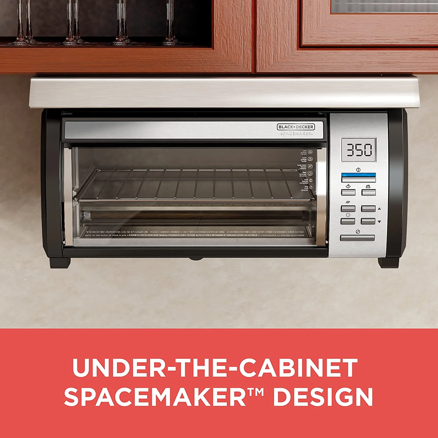 Spacemaker Under-Counter Toaster Oven, Black/Stainless Steel, TROS1000D - Image 2