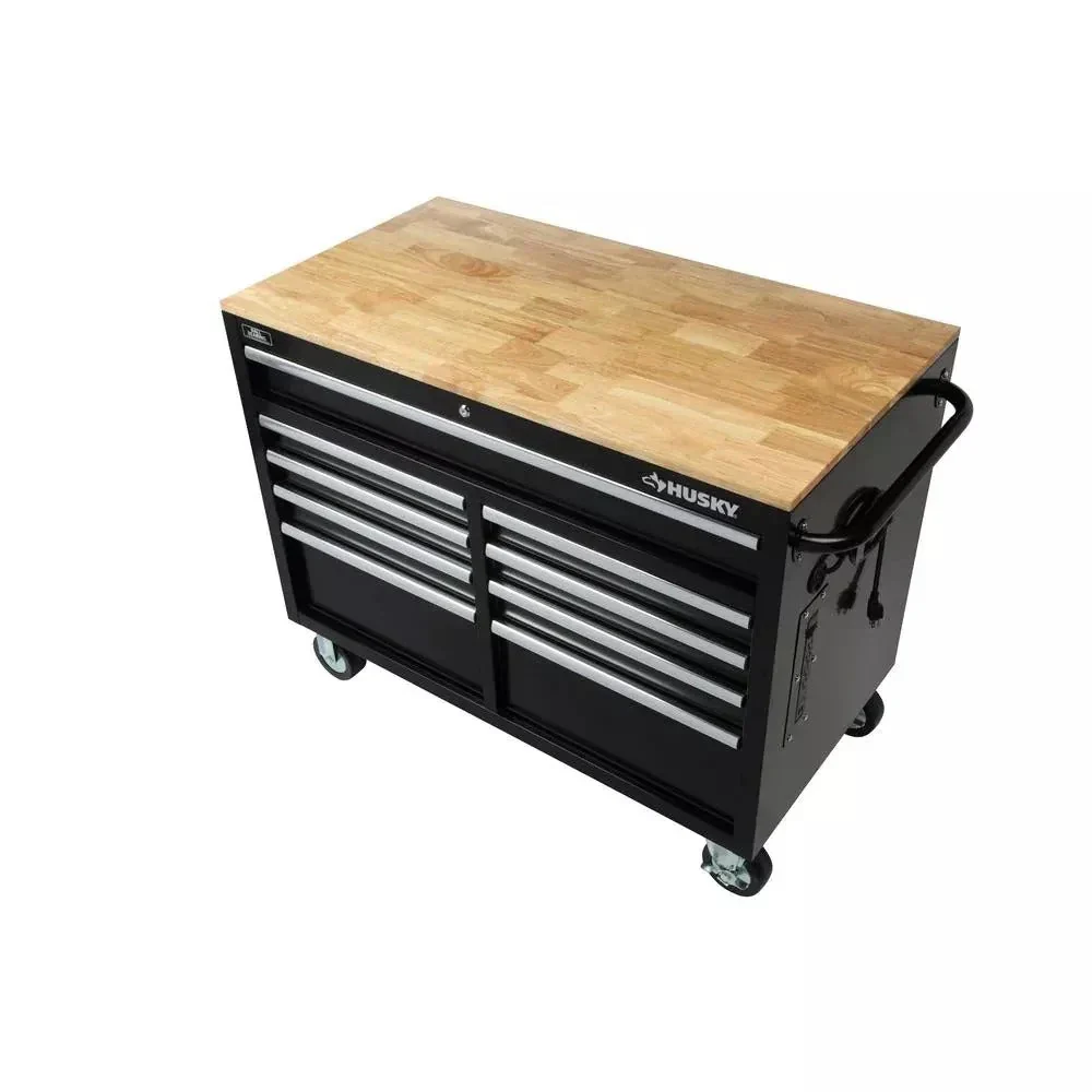 46 in W x 24 in D 9Drawer Gloss Black Deep Tool Chest Mobile Workbench - Image 3