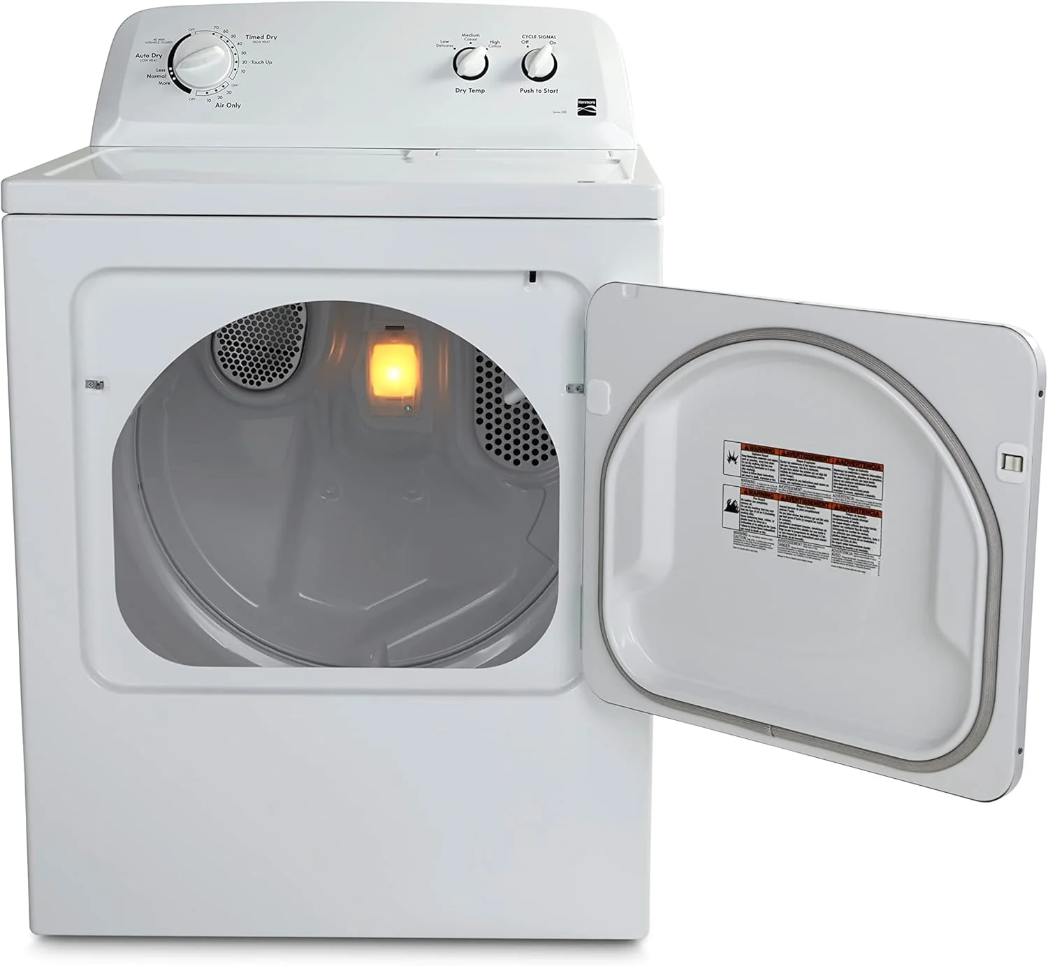 29 Front Load Electric Dryer with Wrinkle Guard and 7.0 Cubic Ft. Total Capacity, White - Image 7