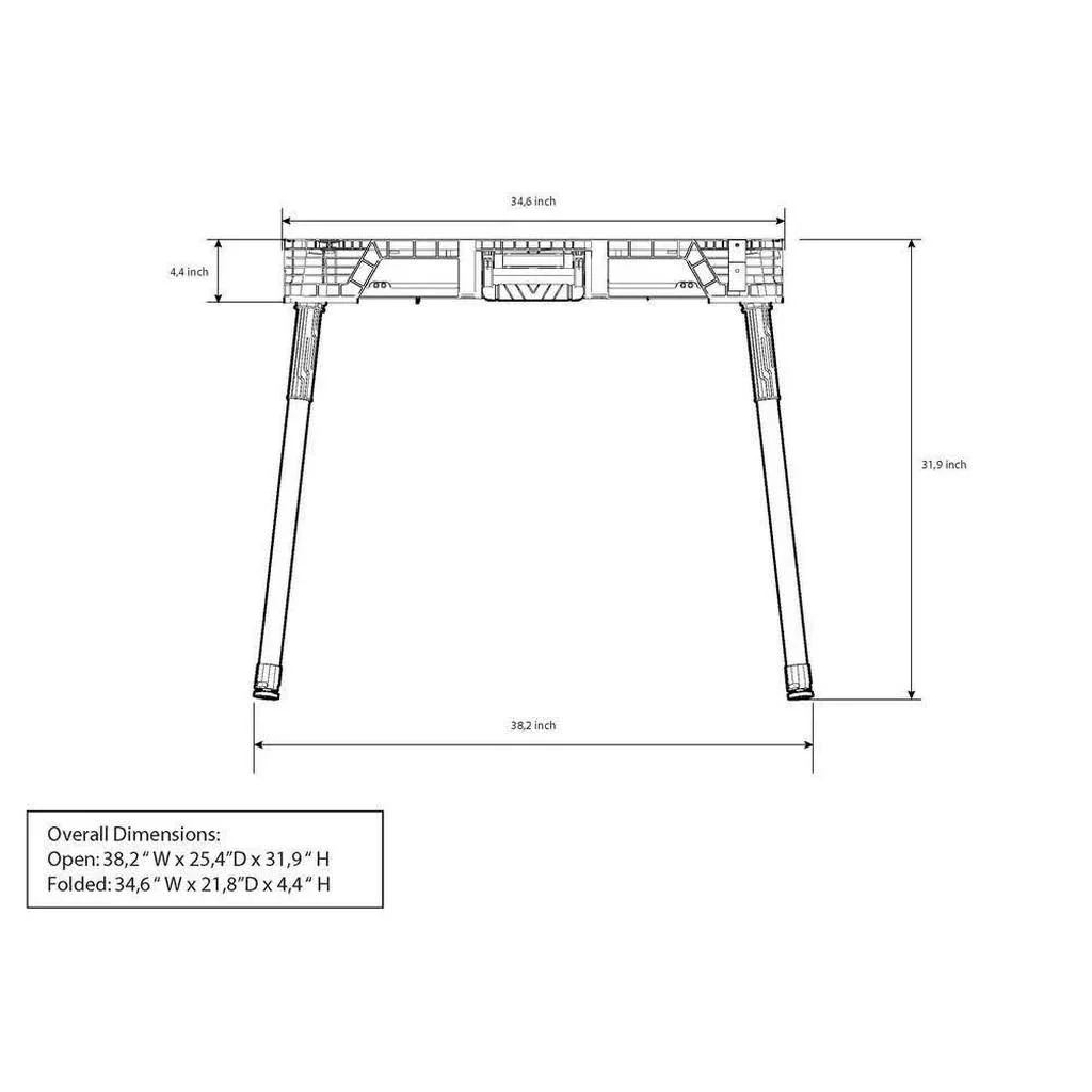 1.8 ft. x 3 ft. Portable Jobsite Workbench - Image 5