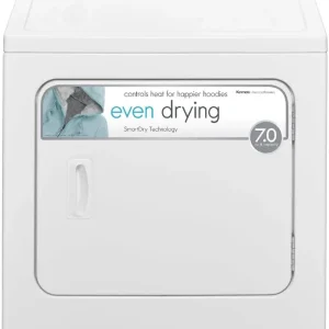 29 Front Load Electric Dryer with Wrinkle Guard and 7.0 Cubic Ft. Total Capacity, White