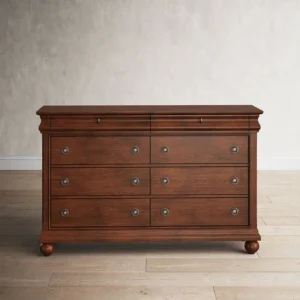 8 Drawer 64'' W Double Dresser With Mirror
