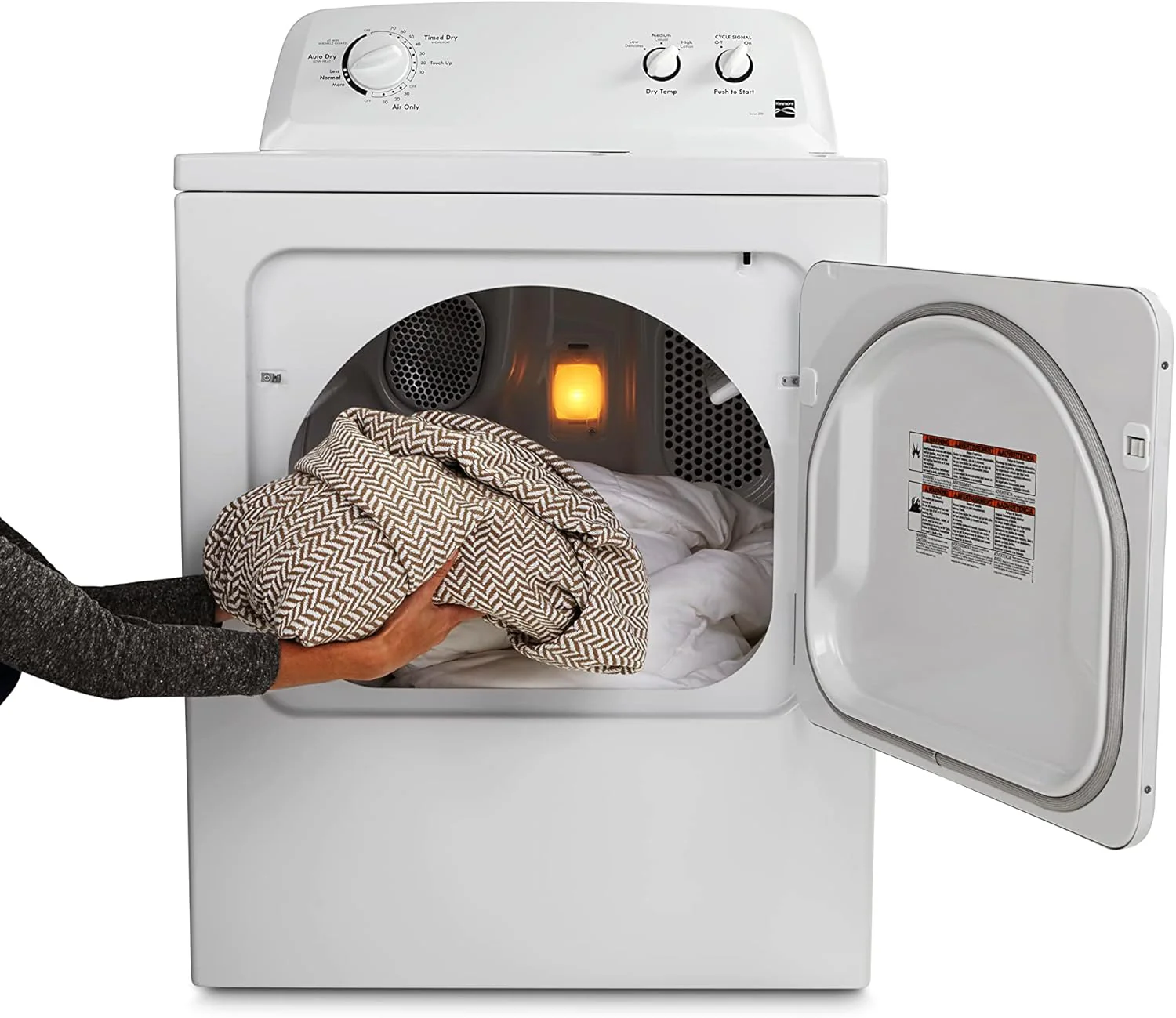 29 Front Load Electric Dryer with Wrinkle Guard and 7.0 Cubic Ft. Total Capacity, White - Image 4